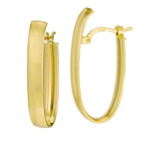 14K Yellow Gold 12x23mm Oval Leverback Hoop Earrings Earrings Bailey's Fine Jewelry