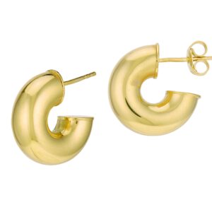 14K Yellow Gold Mini Chunky Hoop Earrings Earrings Bailey's Fine Jewelry