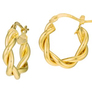 14K Yellow Gold 10mm Twisted Hoop Earrings Earrings Bailey's Fine Jewelry