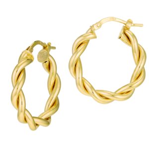 14K Yellow Gold 15mm Twisted Hoop Earrings Earrings Bailey's Fine Jewelry
