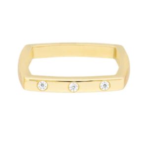 14K Gold Diamond Square Band Ring Fashion Rings Bailey's Fine Jewelry