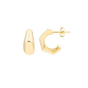 14K Gold Mini Puff Bamboo Half Hoop Earrings Earrings Bailey's Fine Jewelry