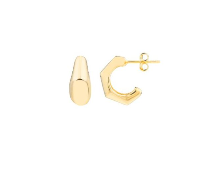 14K Gold Mini Puff Bamboo Half Hoop Earrings – Bailey's Fine Jewelry