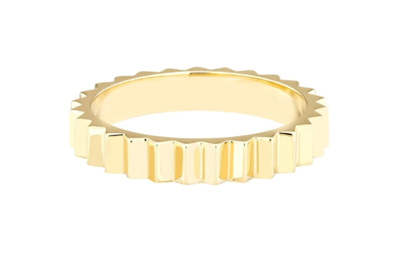14K Gold Fluted Band Ring