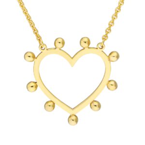 14K Gold Carousel Bead Heart Necklace Necklaces & Pendants Bailey's Fine Jewelry