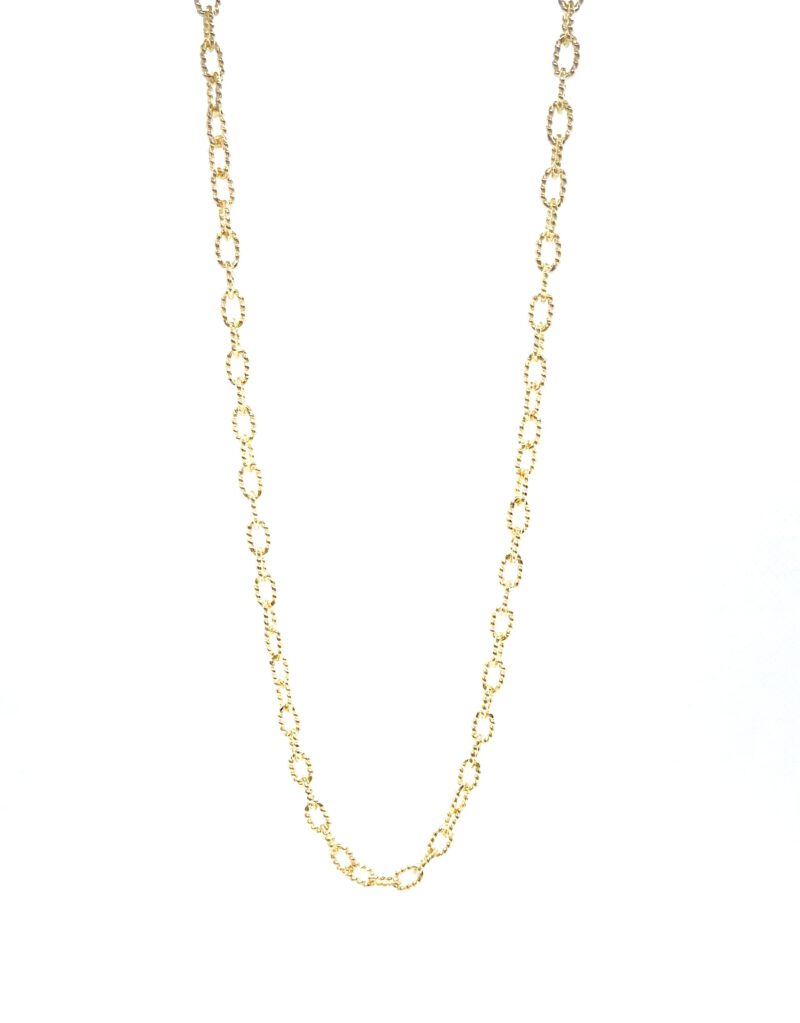14K Gold Textured Forzentina Chain Necklace
