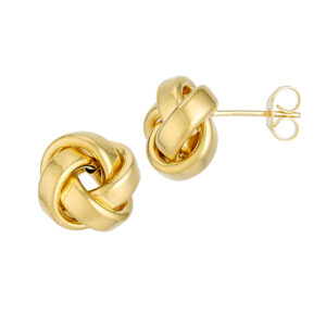 14K Yellow Gold Flat 4 Band Love Knot Earrings Earrings Bailey's Fine Jewelry