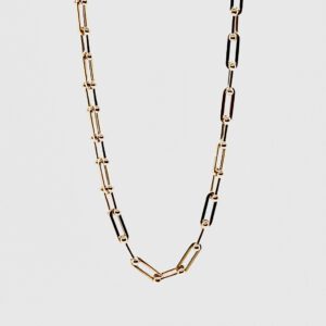 Roberto Coin 18k Yellow Gold Alternating Paperclip and Spheres Chain Necklace Chain Necklace Bailey's Fine Jewelry