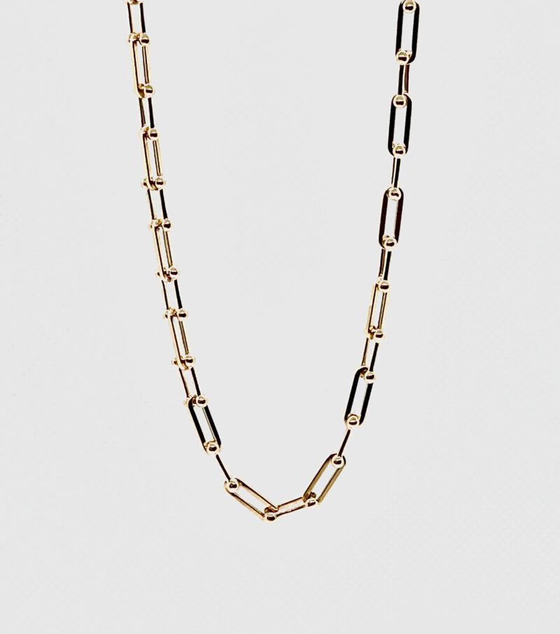 Roberto Coin 18k Yellow Gold Alternating Paperclip and Spheres Chain Necklace