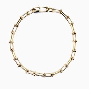 Roberto Coin 18k Yellow Gold Alternating Paperclip and Spheres Bracelet Bracelets Bailey's Fine Jewelry