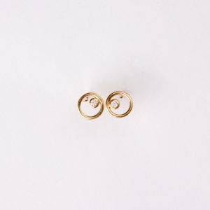Bailey’s Goldmark Collection Open Circle with Diamond Stud Earring Earrings Bailey's Fine Jewelry