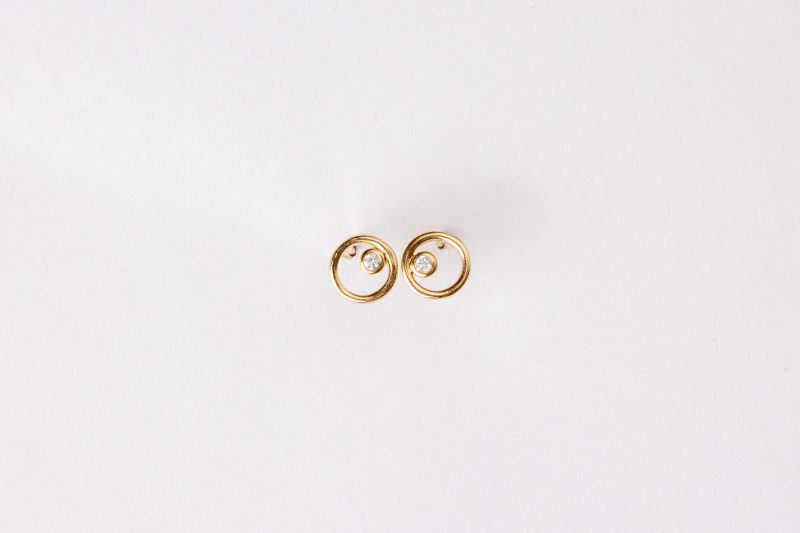 Bailey's Goldmark Collection Open Circle with Diamond Stud Earring