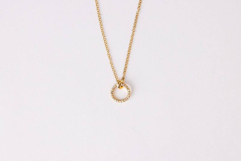 Rose Gold Interlocking Diamante Rings Necklace - Newgrange Living