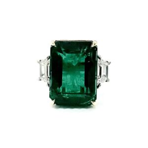 15.33CT Emerald and Diamond Ring Fashion Rings Bailey's Fine Jewelry