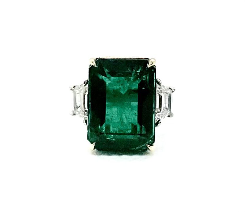 15.33CT Emerald and Diamond Ring