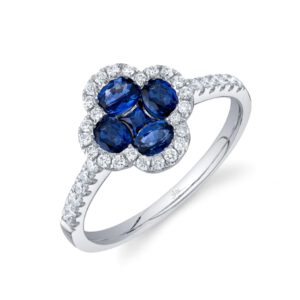 Diamond and Sapphire Clover Ring Fashion Rings Bailey's Fine Jewelry
