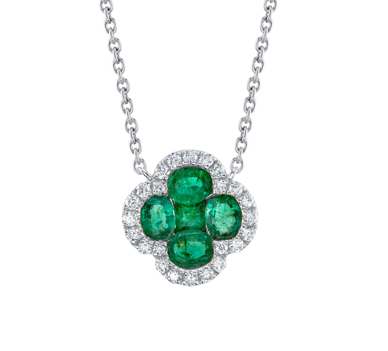Diamond and Emerald Clover Necklace – Bailey's Fine Jewelry