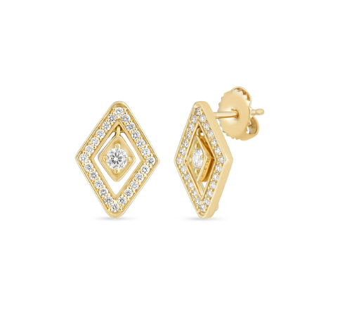 Roberto Coin 18KT Yellow Gold Diamante Diamond Stud Earrings