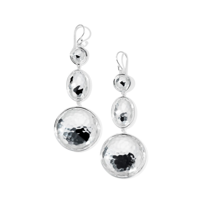 Ippolita Silver Classico Large Hammered Triple Snowman Earrings