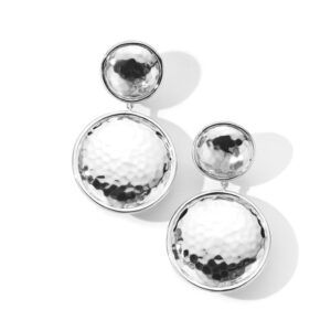Ippolita Silver Classico Large Hammered Snowman Clip Earrings Dangle/Drop Earrings Bailey's Fine Jewelry