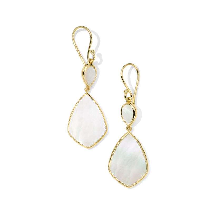 Ippolita 18KT Gold Polished Rock Candy Small Snowman Drop Earrings in Mother of Pearl