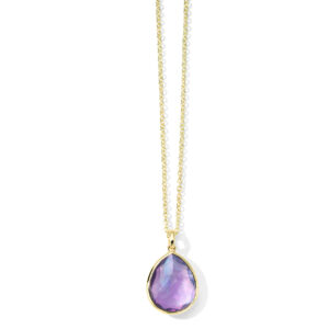 Ippolita 18KT Gold Rock Candy Medium Teardrop Pendant Necklace in Amethyst Triplet Necklaces & Pendants Bailey's Fine Jewelry