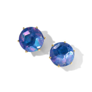 Ippolita 18KT Gold Rock Candy Medium Round Lapis Triplet Stud Earrings Earrings Bailey's Fine Jewelry