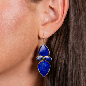 Ippolita Polished Rock Candy Lapis Medium Mixed-Shape Earrings in 18K Gold