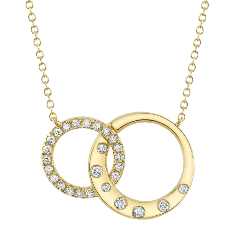 14KT Gold Diamond Circle Necklace