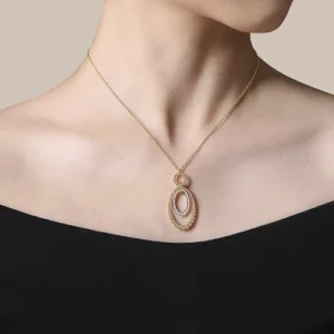 Gabriel 14K White-Yellow Gold Bujukan and Diamond Circle Pendant Necklace