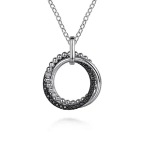 Gabriel 925 Sterling Silver Black Spinel Bujukan Link Pendant Necklace Necklaces & Pendants Bailey's Fine Jewelry