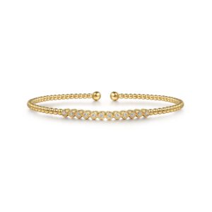 Gabriel 14K Yellow Gold Bujukan Bead Diamond Bangle Bangle & Cuff Bracelets Bailey's Fine Jewelry