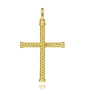 Gabriel 14K Yellow Gold Twisted Rope Cross Pendant