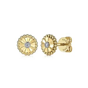 Gabriel 14K White And Yellow Gold Diamond Stud Earrings Earrings Bailey's Fine Jewelry