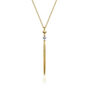 Gabriel 14K Yellow Gold Diamond Pendant Drop Necklace Necklaces & Pendants Bailey's Fine Jewelry