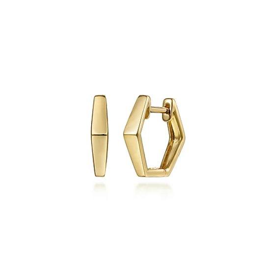 Gabriel 14K Yellow Gold Geometric Huggie Earrings