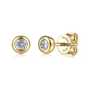 Gabriel 14K Yellow Gold White Sapphire Stud Earrings Earrings Bailey's Fine Jewelry