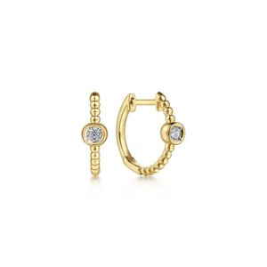 Gabriel 14K Yellow Gold Diamond Bujukan Huggie Earrings Earrings Bailey's Fine Jewelry