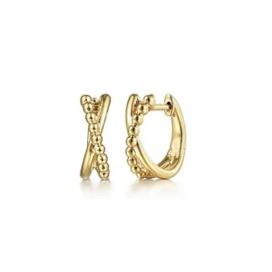 Gabriel 14K Yellow Gold Bujukan Twisted Huggie Earrings Earrings Bailey's Fine Jewelry
