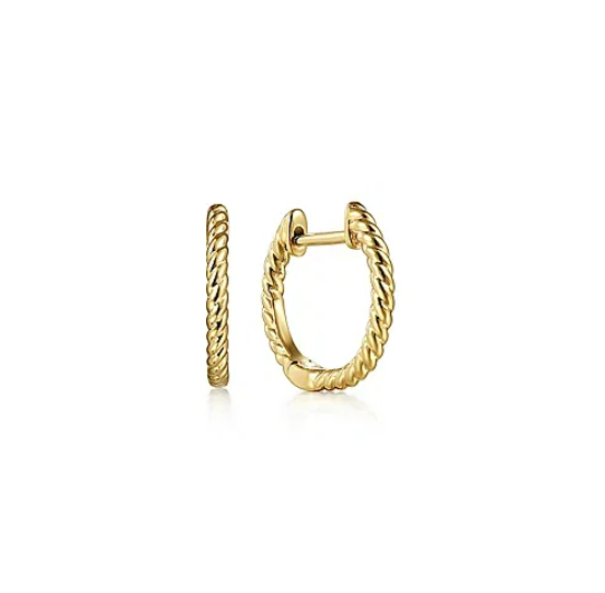 Gabriel 14K Yellow Gold Twisted Rope Huggie Earrings