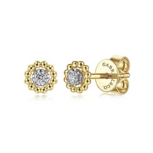 Gabriel 14K Yellow-White Gold Bujukan Diamond Stud Earrings Earrings Bailey's Fine Jewelry