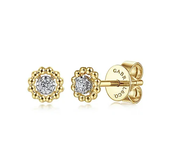 Gabriel 14K Yellow-White Gold Bujukan Diamond Stud Earrings