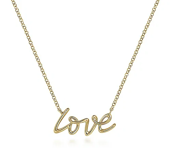 Gabriel 14K Yellow Gold Love Necklace