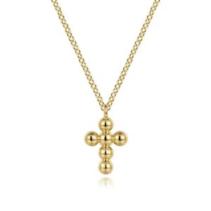 Gabriel 14K Yellow Gold Bujukan Cross Pendant Necklace
