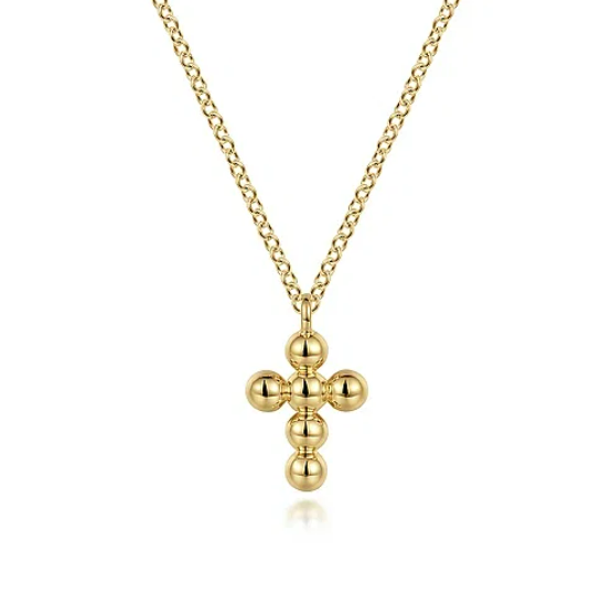 Gabriel 14K Yellow Gold Bujukan Cross Pendant Necklace