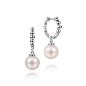 Gabriel 925 Sterling Silver Bujukan Pearls Drop Huggie Earrings Dangle/Drop Earrings Bailey's Fine Jewelry