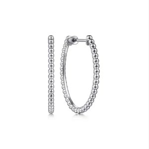 Gabriel 925 Sterling Silver Bujukan Oval Classic 30mm Hoop Earrings Earrings Bailey's Fine Jewelry