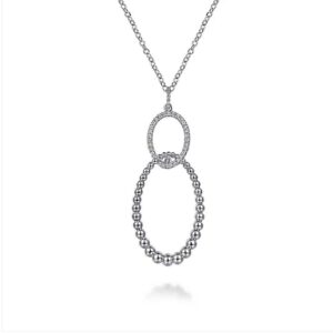 Gabriel 925 Sterling Silver Bujukan White Sapphire Circle Pendant Necklace