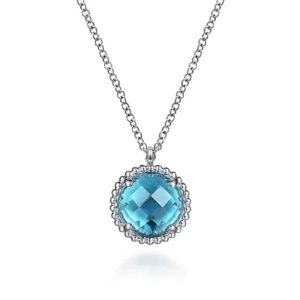 Gabriel 925 Sterling Silver Bujukan Swiss Blue Topaz Pendant Necklace Necklaces & Pendants Bailey's Fine Jewelry