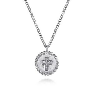 Gabriel 925 Sterling Silver Bujukan Diamond Cross Pendant Necklace